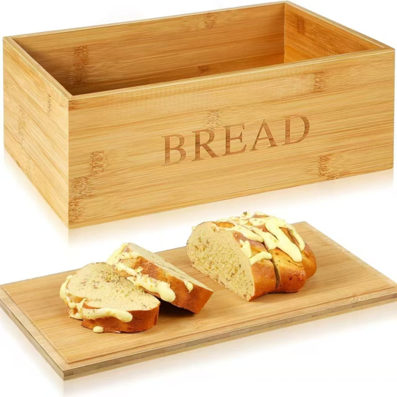 Medinė duonos dėžutė su kūrybiniu dizainu, dulkių atspari laikymo dėžė, Hong Ao prekės ženklas, logotipo spauda ir pritaikymas galimi