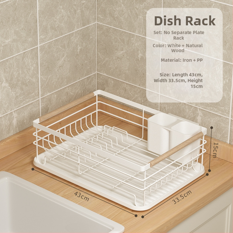 Notekas trauku plaukts virtuvē – dzelzs stieples materiāls, mūsdienīgs minimālisma stils, uzglabāšana pie izlietnes, piemērots bļodām un traukiem