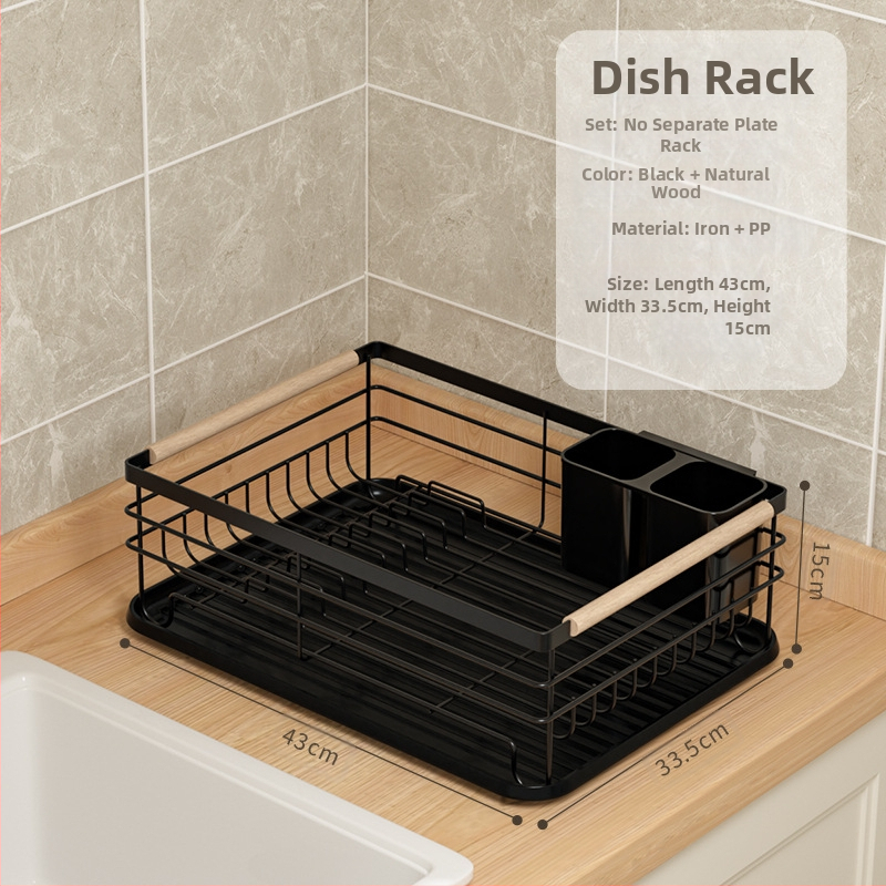 Notekas trauku plaukts virtuvē – dzelzs stieples materiāls, mūsdienīgs minimālisma stils, uzglabāšana pie izlietnes, piemērots bļodām un traukiem