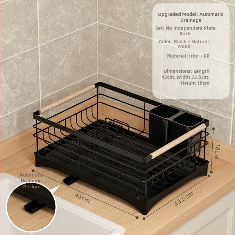 Notekas trauku plaukts virtuvē – dzelzs stieples materiāls, mūsdienīgs minimālisma stils, uzglabāšana pie izlietnes, piemērots bļodām un traukiem