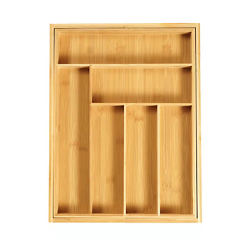 Μπαμπού κουτί αποθήκευσης μαχαιροπίρων για την κουζίνα, με πολλά διαμερίσματα, μοντέρνο μινιμαλιστικό στυλ