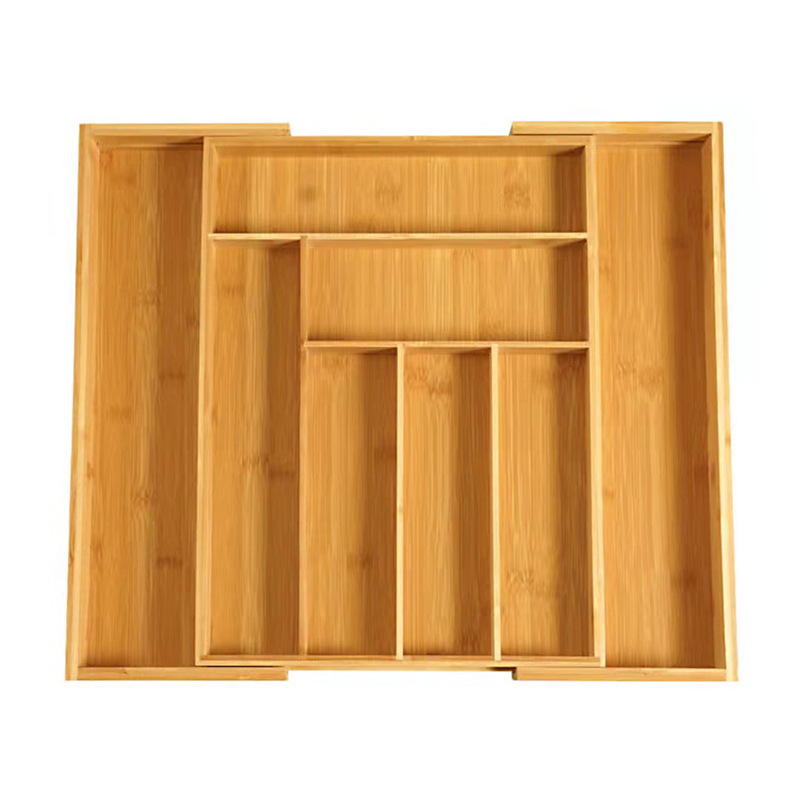 Μπαμπού κουτί αποθήκευσης μαχαιροπίρων για την κουζίνα, με πολλά διαμερίσματα, μοντέρνο μινιμαλιστικό στυλ