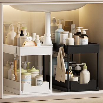 Πλαστικό συρόμενο ράφι κουζίνας για αποθήκευση με οργανωτή αποστράγγισης – φορητό, без εγκατάσταση