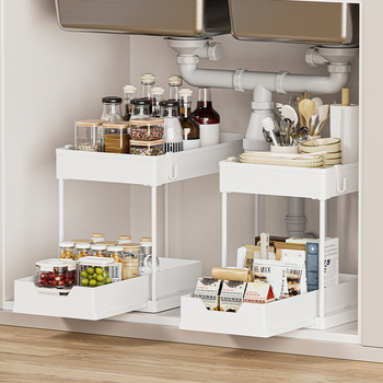 Πλαστικό συρόμενο ράφι κουζίνας για αποθήκευση με οργανωτή αποστράγγισης – φορητό, без εγκατάσταση