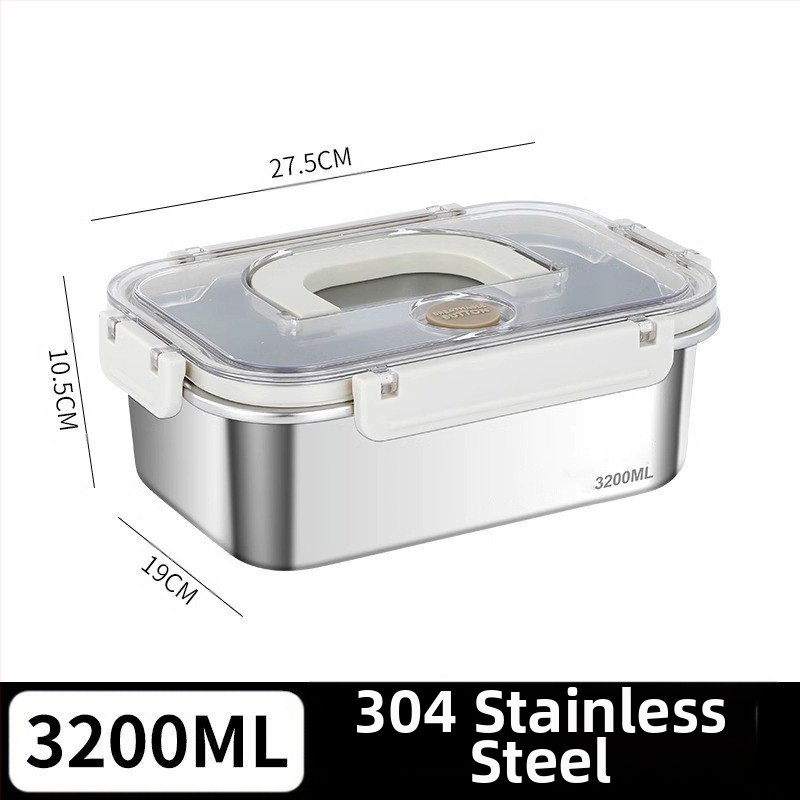 Taisnstūra 316 nerūsējošā tērauda pārtikas uzglabāšanas kastīte, pārtikas kvalitāte, noslēgta ar vāciņu, pārnēsājama, 800–1000 ml