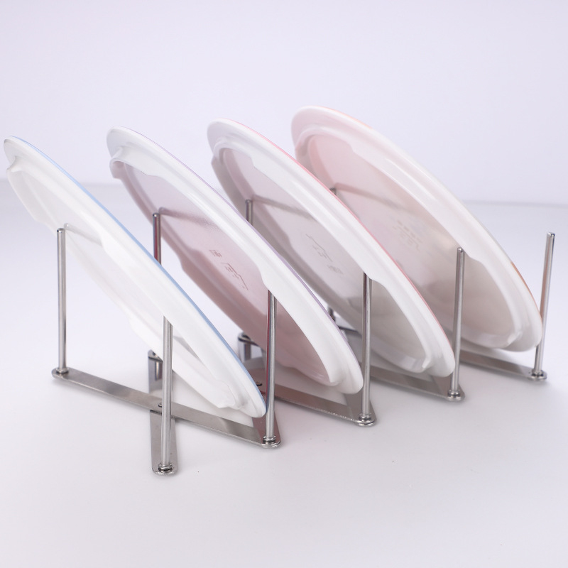 Стоманен държач за тигани и капаци — сгъваем, мултифункционален, подвижен, без монтаж, за кухня и ресторант