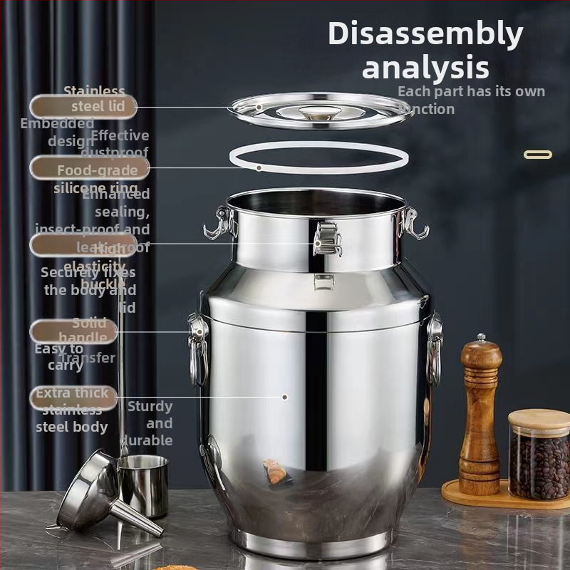 Неръждаем стоманен уплътнен контейнер с дебели стени, корейски стил, капацитет 3,1–4 л