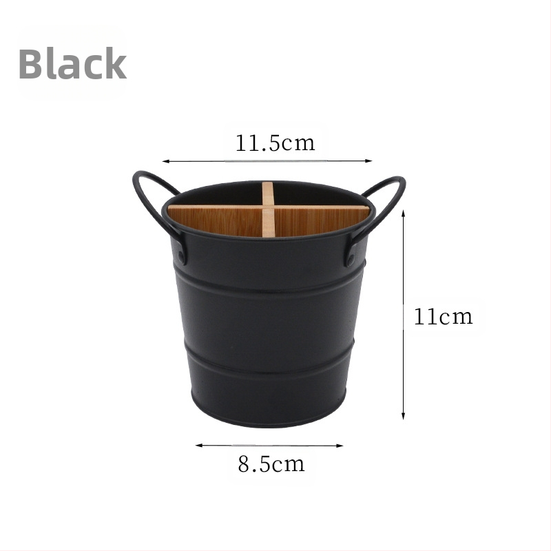 Ανοξείδωτος δοχέας για chopsticks, βαρελοειδούς σχήματος, με διαχωριστικό, ανοιχτό επάνω μέρος, οικιακή χρήση