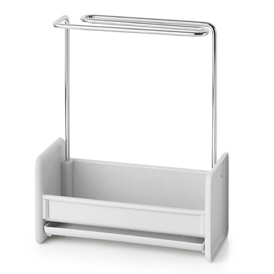 Raft de bucătărie din oțel inoxidabil pentru bureți și cârpe — fără găuri de montaj, montaj pe masă sau pe perete, multifuncțional, 1 nivel