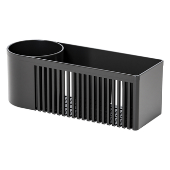 Πλαστικό αποθηκευτικό ράφι για σφουγγάρια και βούρτσες κουζίνας — κρεμάμενο στον τοίχο χωρίς τρύπες, φορητό, πολλαπλών χρήσεων, με καλάθι αποστράγγισης.