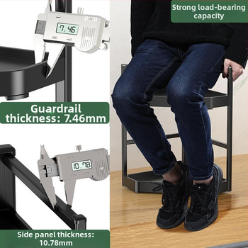 Ράφι κουζίνας γωνίας τοίχου με θήκη μαχαιριών και αποθήκευση μπαχαρικών, χάλυβας άνθρακα, πολυλειτουργικό, εγκατάσταση χωρίς τρύπημα