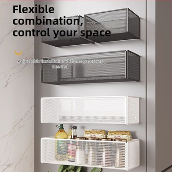 Μαγνητικό ράφι αποθήκευσης ψυγείου – τοίχο-μοντάρισμα, χωρίς τρύπες, μεταλλική κατασκευή, πάνω από 8 επιπέδων