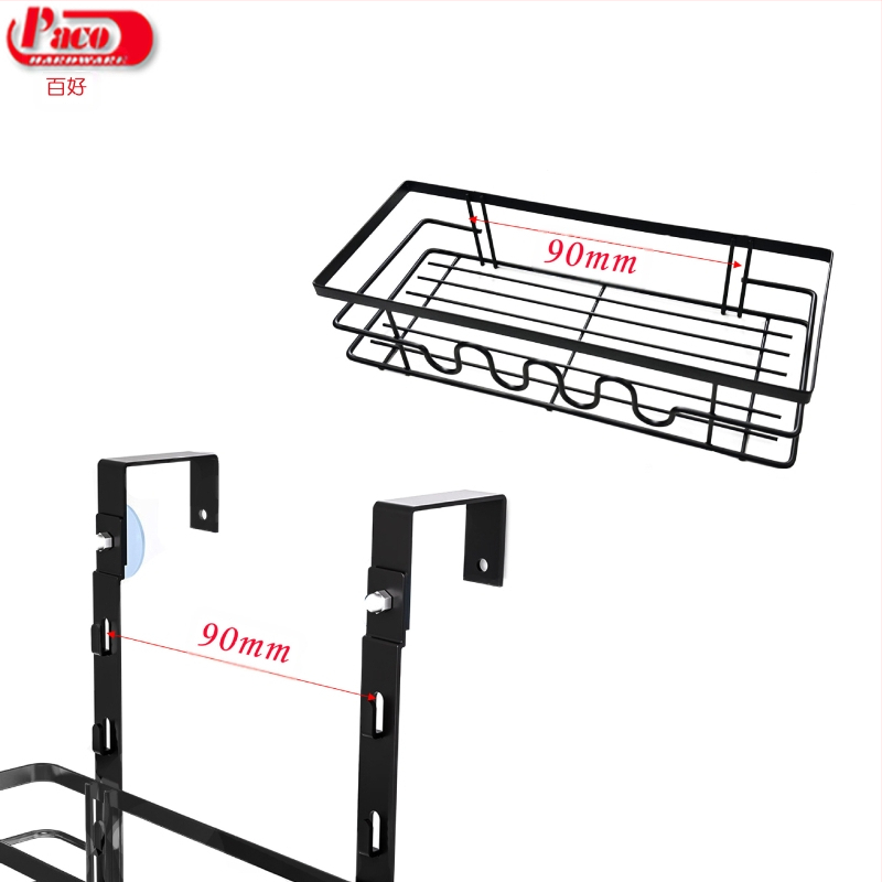 Закачалка за врата с мрежеста кошница за съхранение – въглеродна стомана, модерен минимализъм, форма: закачалка за врата, начин на окачване: куки, марка All the best