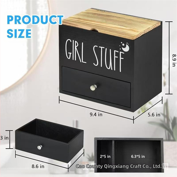 Ξύλινο ράφι αποθήκευσης με συρτάρι για χαρτί υγείας και ταμπόν – μοντέρνος μινιμαλιστικός σχεδιασμός, δυνατότητα λογότυπου