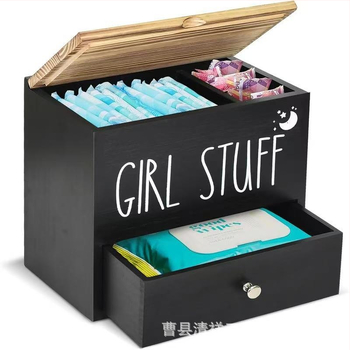 Ξύλινο ράφι αποθήκευσης με συρτάρι για χαρτί υγείας και ταμπόν – μοντέρνος μινιμαλιστικός σχεδιασμός, δυνατότητα λογότυπου