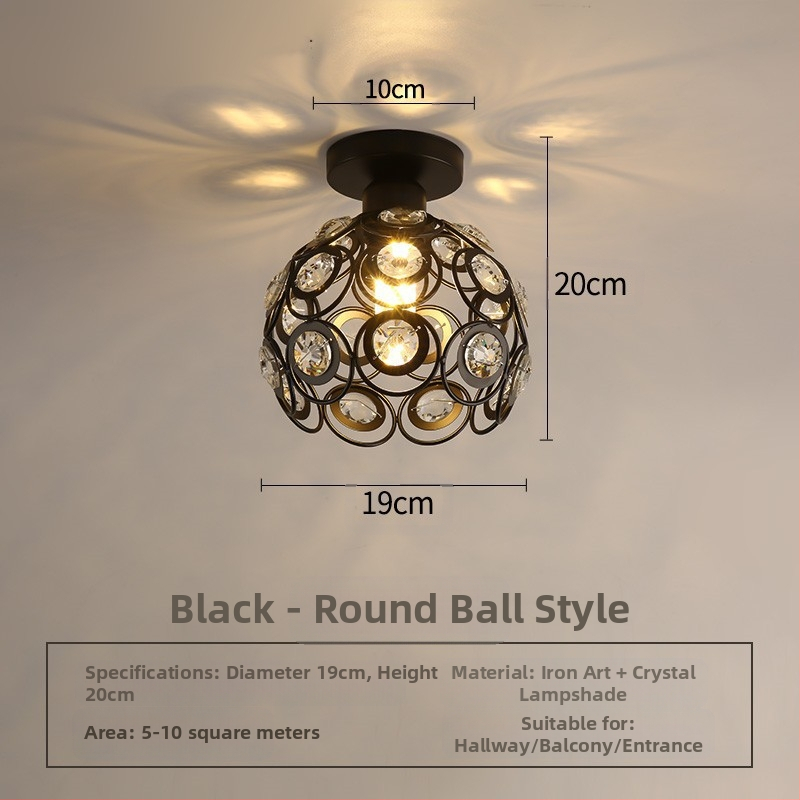 Κρυστάλλινο κρεμαστό φωτιστικό οροφής, πολυκεφαλής, LED φωτισμός, ρυθμιζόμενος ύψος, μεταλλική σκιά από σίδηρο, κατάλληλο για είσοδο και μπαλκόνι, ευρωπαϊκό στυλ, κάλυψη 5–10 m²