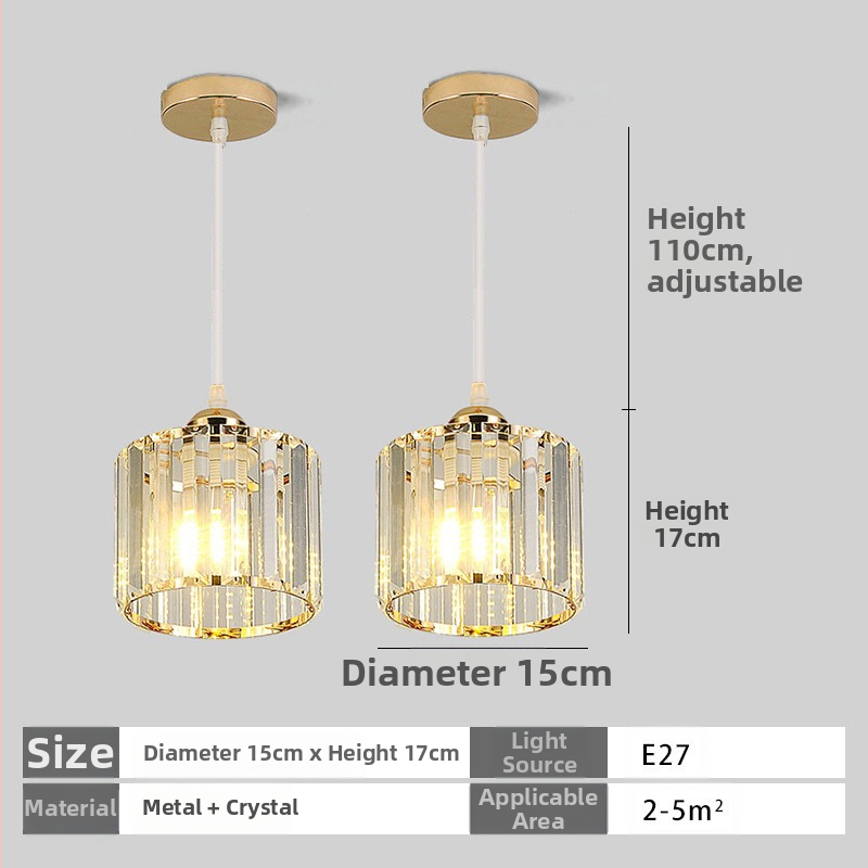 Κρυστάλλινο κρεμαστό φωτιστικό οροφής, πολυκεφαλής, LED φωτισμός, ρυθμιζόμενος ύψος, μεταλλική σκιά από σίδηρο, κατάλληλο για είσοδο και μπαλκόνι, ευρωπαϊκό στυλ, κάλυψη 5–10 m²