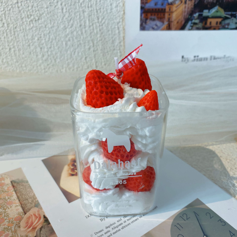 Αρωματοθεραπευτικό κερί με άρωμα φράουλας, χειροποίητο, κερί σόγιας