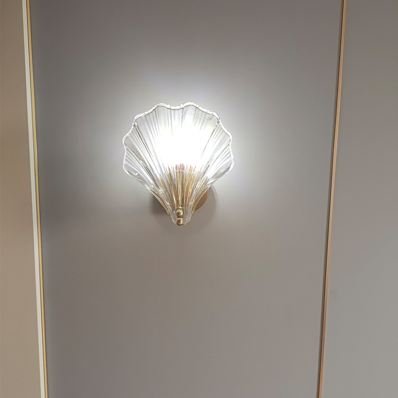 Γυάλινος κρεμαστός πολυέλαιος, γαλλικού παραδοσιακού στυλ για κρεβατοκάμαρα, LED φως, μοντέλο D002, με μία κεφαλή, εμβέλεια 3–5 τ.μ.