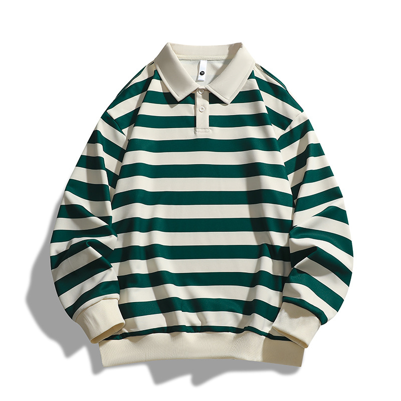 Korejas stilā polo krekli, svītrainais raksts, piegrieztā forma, 96% poliestera šķiedru maisījums, pavasarim un rudenim.