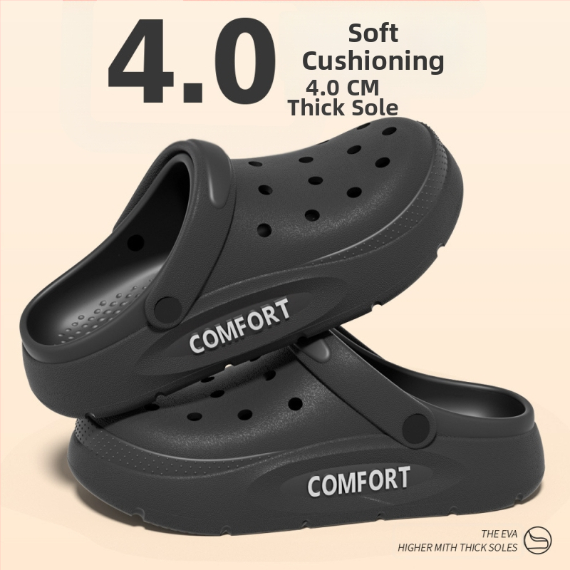 Unisex EVA σανδάλια τύπου κλόγκ με 4 cm παχιά σόλα, αναπνέσιμα και αντιολισθητικά, EVA επάνω μέρος και σόλα