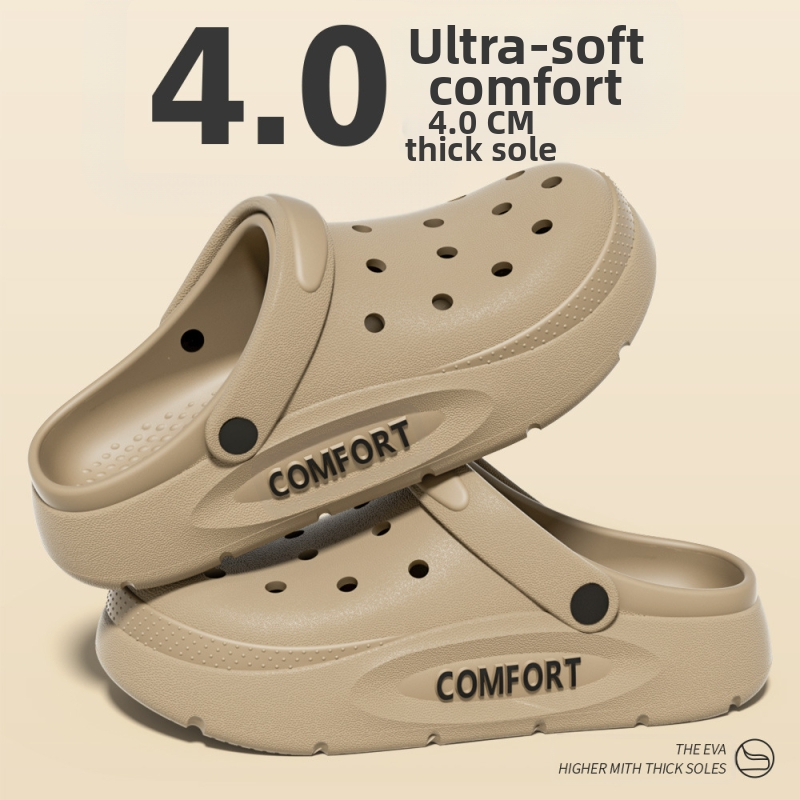 Unisex EVA σανδάλια τύπου κλόγκ με 4 cm παχιά σόλα, αναπνέσιμα και αντιολισθητικά, EVA επάνω μέρος και σόλα