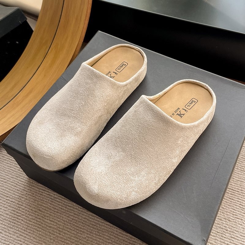 Γυναικείες σάνδαλα slip-on με φαρδιά σόλα, PU επάνω μέρος, καουτσούκ σόλα, καλοκαίρι 2025