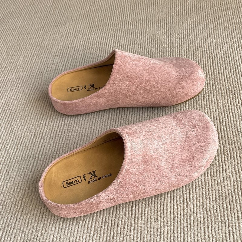 Γυναικείες σάνδαλα slip-on με φαρδιά σόλα, PU επάνω μέρος, καουτσούκ σόλα, καλοκαίρι 2025