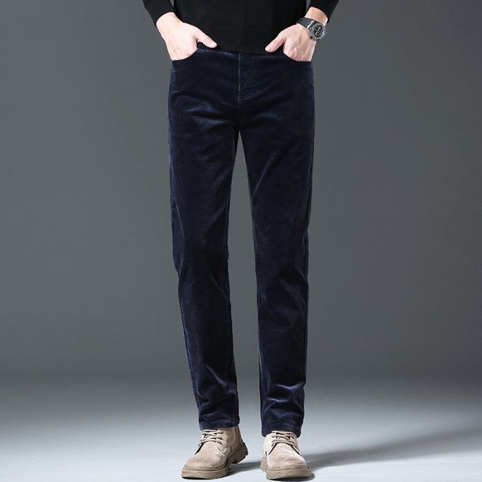 Kordurove pamukne hlače, ravni kroj, srednji pojas, zatvarač, fleksi materijal