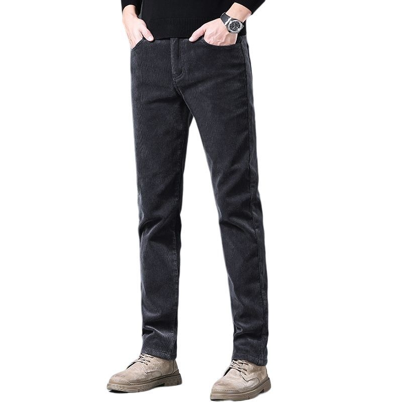 Kordurove pamukne hlače, ravni kroj, srednji pojas, zatvarač, fleksi materijal