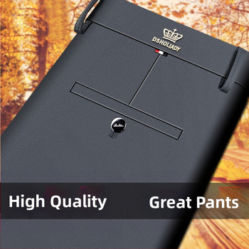 Ανδρικά παντελόνια business casual ίσια γραμμή, με φλίς επένδυση, ελαστικά, υψηλή μέση, φερμουάρ, χειμερινά, χωρίς σιδέρωμα