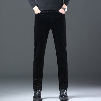 Ανδρικά παντελόνια corduroy βαμβάκι – χαλαρή γραμμή, μεσαία μέση, φερμουάρ, με ζώνη