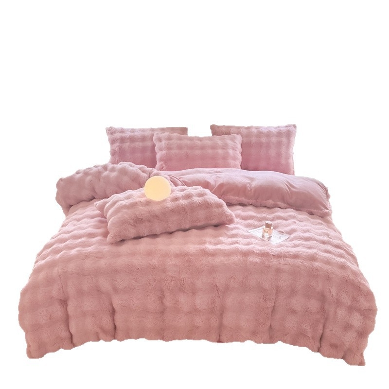 Milk Velvet négyrészes ágyneműkészlet, quiltált, egyszínű minta, 3500–4000 g