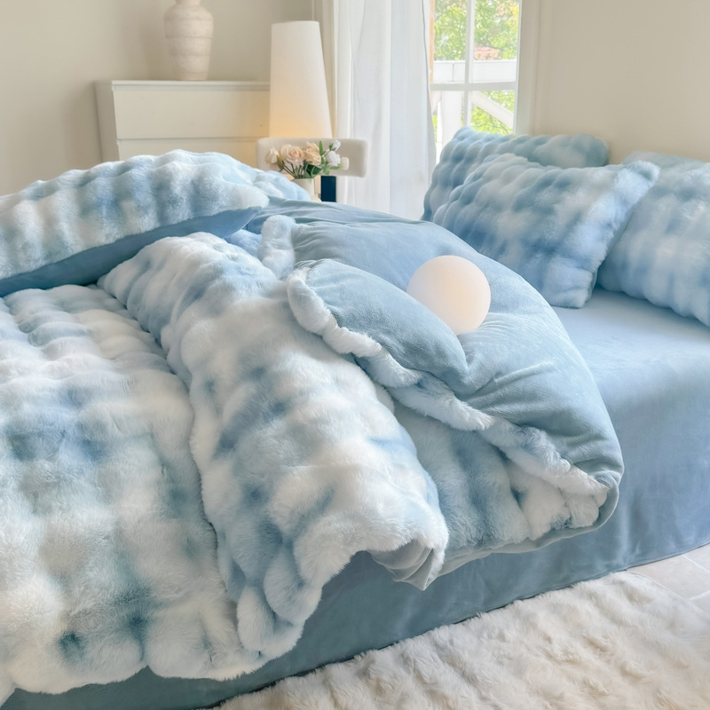 Milk Velvet négyrészes ágyneműkészlet, quiltált, egyszínű minta, 3500–4000 g