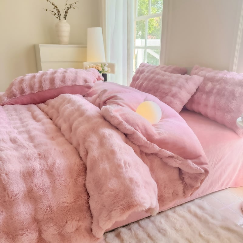 Milk Velvet négyrészes ágyneműkészlet, quiltált, egyszínű minta, 3500–4000 g