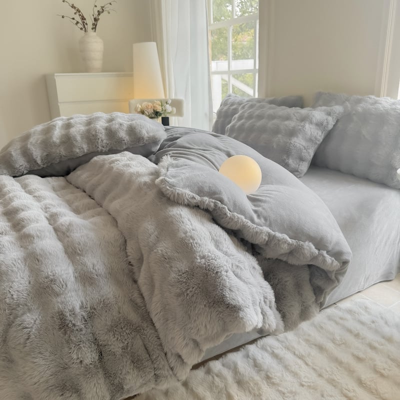 Milk Velvet négyrészes ágyneműkészlet, quiltált, egyszínű minta, 3500–4000 g