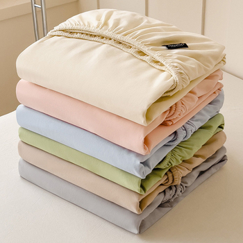 Lova lakštas su elastine juosta, vieno atspalvio raštas, poliesteris, twill audinys su švelninimu, tie-dye dažymas, minimalistinis stilius