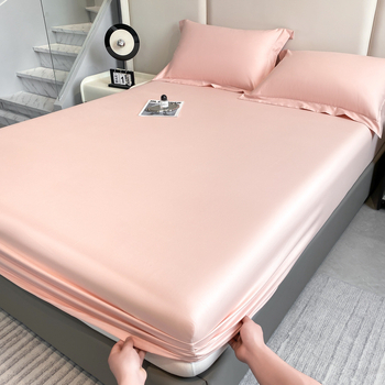 Lova lakštas su elastine juosta, vieno atspalvio raštas, poliesteris, twill audinys su švelninimu, tie-dye dažymas, minimalistinis stilius