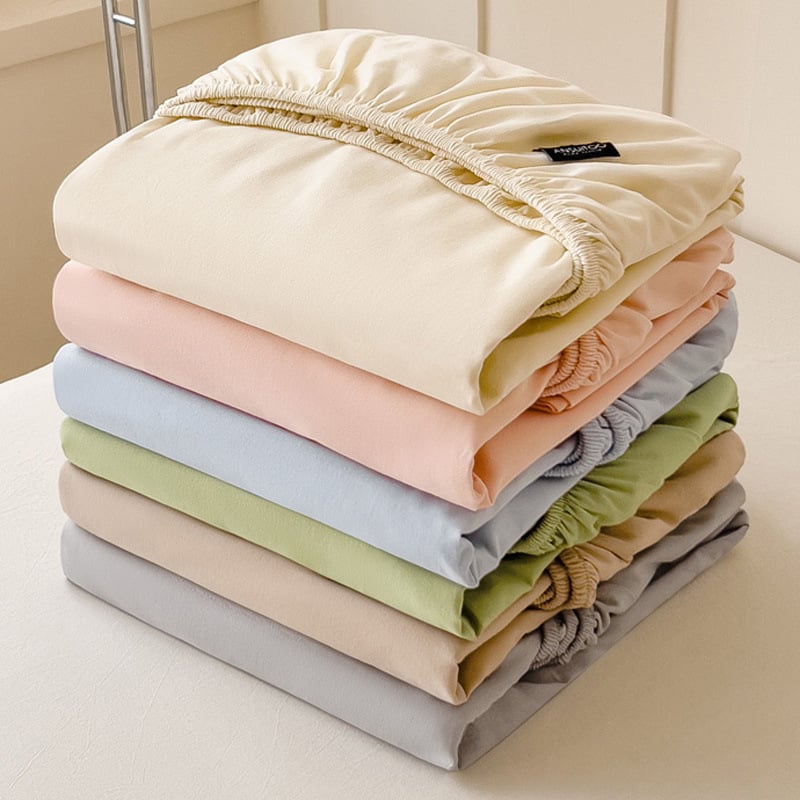 Lova lakštas su elastine juosta, vieno atspalvio raštas, poliesteris, twill audinys su švelninimu, tie-dye dažymas, minimalistinis stilius