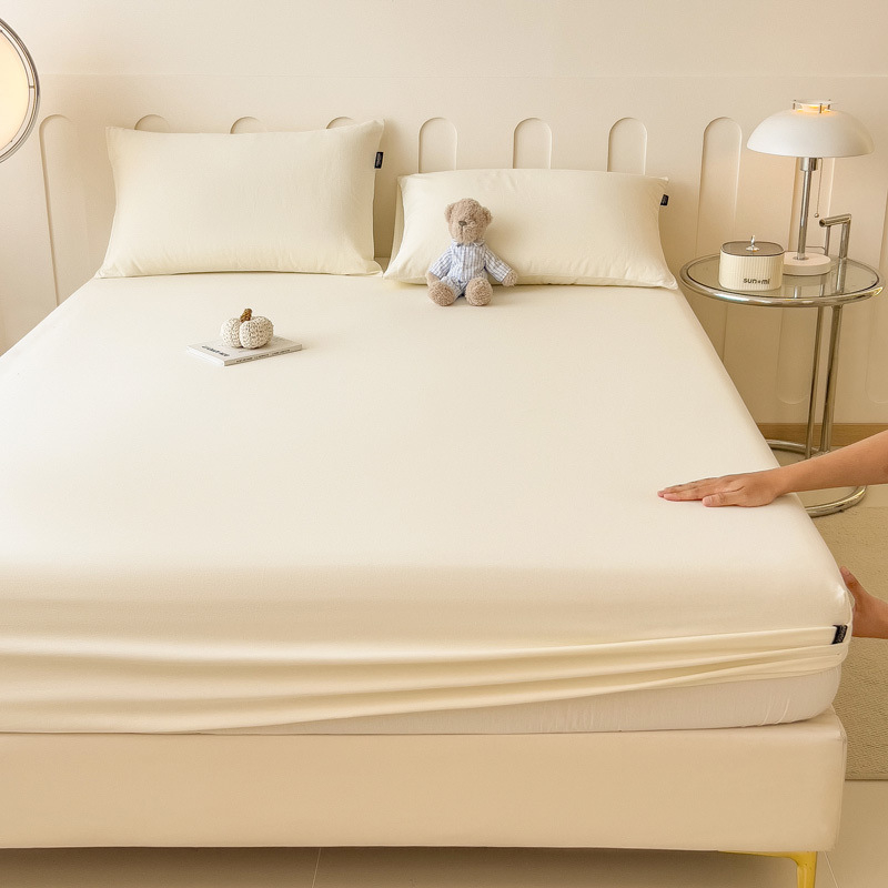 Lova lakštas su elastine juosta, vieno atspalvio raštas, poliesteris, twill audinys su švelninimu, tie-dye dažymas, minimalistinis stilius