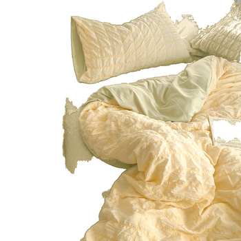 Комплект спално бельо от четири части – полиестер, реактивно печатане и боядисване, едноцветен модел, тип чаршаф, INS стил, корейски момичешки стил