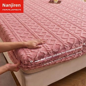 Σεντόνι Κρεβατιού Antarctic από Coral Velvet Fleece, με Θερμή Επένδυση Φλανέλ, Πολυεστερική Σύνθεση