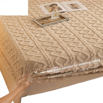 Σεντόνι Κρεβατιού Antarctic από Coral Velvet Fleece, με Θερμή Επένδυση Φλανέλ, Πολυεστερική Σύνθεση