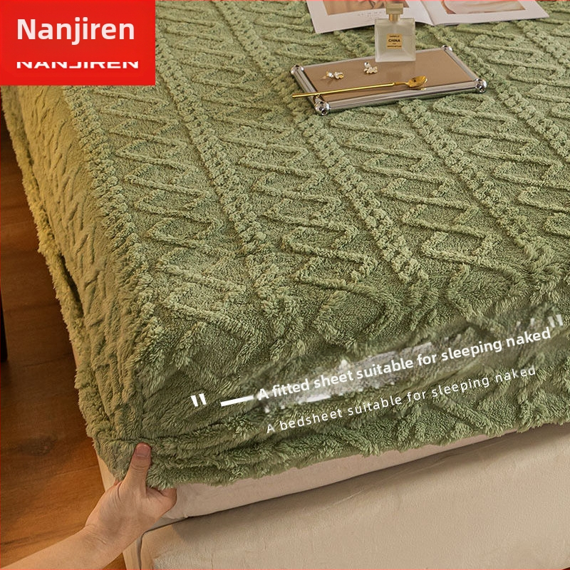 Σεντόνι Κρεβατιού Antarctic από Coral Velvet Fleece, με Θερμή Επένδυση Φλανέλ, Πολυεστερική Σύνθεση