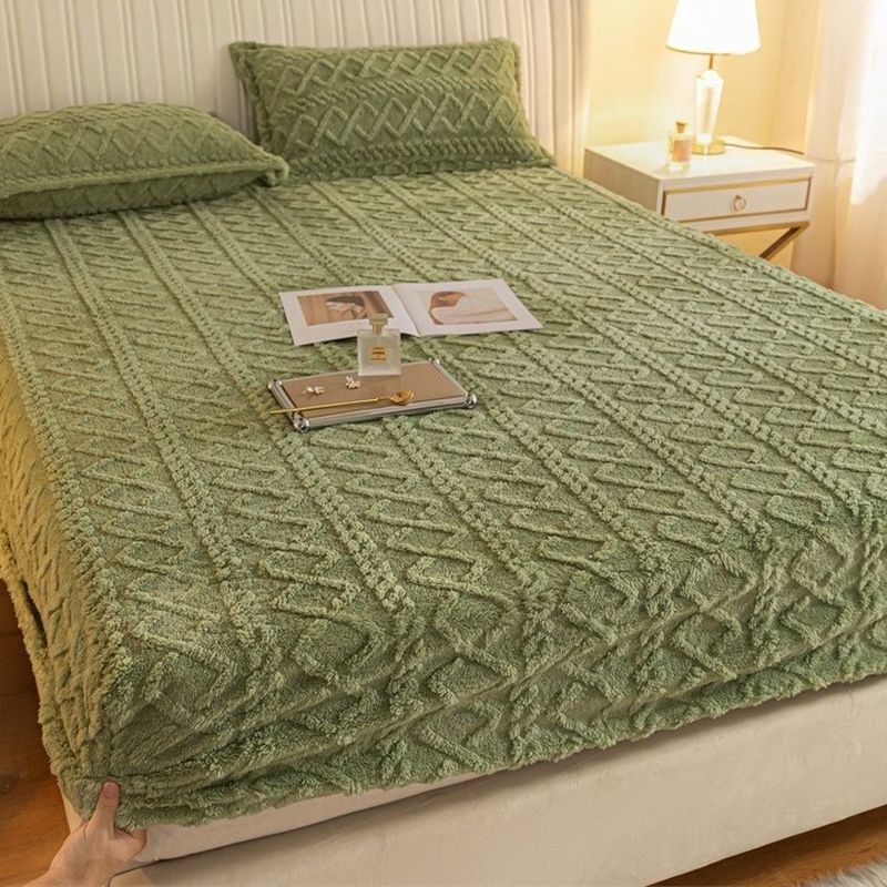 Σεντόνι Κρεβατιού Antarctic από Coral Velvet Fleece, με Θερμή Επένδυση Φλανέλ, Πολυεστερική Σύνθεση