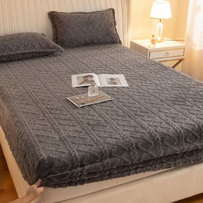 Σεντόνι Κρεβατιού Antarctic από Coral Velvet Fleece, με Θερμή Επένδυση Φλανέλ, Πολυεστερική Σύνθεση