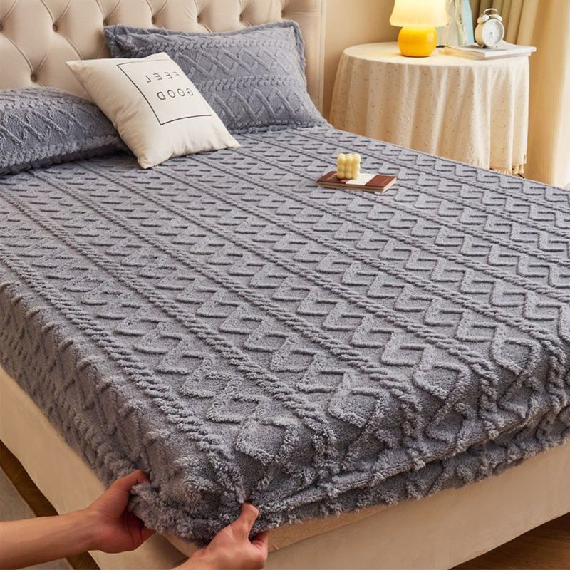 Σεντόνι Κρεβατιού Antarctic από Coral Velvet Fleece, με Θερμή Επένδυση Φλανέλ, Πολυεστερική Σύνθεση