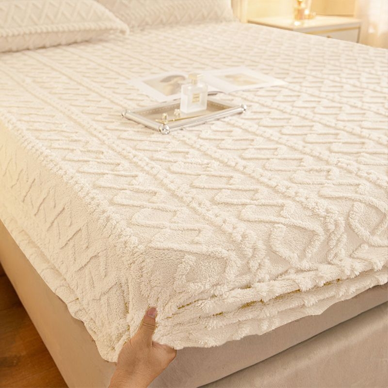 Σεντόνι Κρεβατιού Antarctic από Coral Velvet Fleece, με Θερμή Επένδυση Φλανέλ, Πολυεστερική Σύνθεση