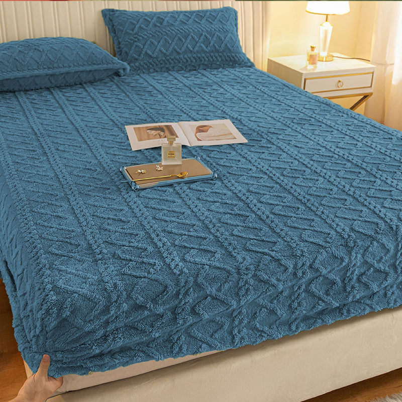 Σεντόνι Κρεβατιού Antarctic από Coral Velvet Fleece, με Θερμή Επένδυση Φλανέλ, Πολυεστερική Σύνθεση