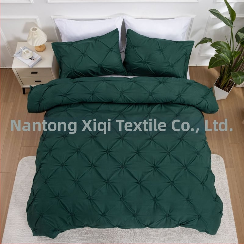 Trīsdaļu segas pārvalku komplekts, poliestera audums, vienkāršs audums, pusreaktīvā druka un krāsošana, 90 g/m2